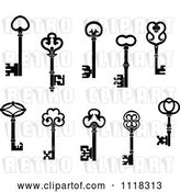 Vector Clip Art of Retro Antique Skeleton Keys by Vector Tradition SM