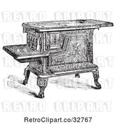 Vector Clip Art of Retro Antique Wood or Coal Cooking Stove in by Picsburg