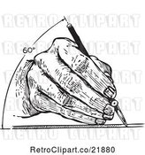 Vector Clip Art of Retro Architect's Hand Drawing at 60 Degrees by BestVector