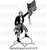 Vector Clip Art of Retro Army Soldier with a Flag 4 by Prawny Vintage