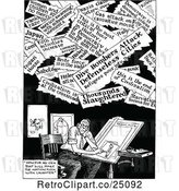 Vector Clip Art of Retro Artist and Headlines by Prawny Vintage