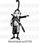 Vector Clip Art of Retro Asian Boy Pointing by Prawny Vintage