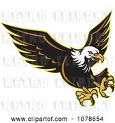 Vector Clip Art of Retro Attacking Bald Eagle Logo by Patrimonio