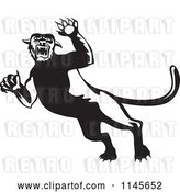 Vector Clip Art of Retro Attacking Panther by Patrimonio