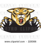 Vector Clip Art of Retro Attacking Tiger by Patrimonio