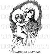Vector Clip Art of Retro Baby Jesus and Mary by Prawny Vintage