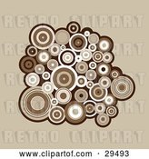 Vector Clip Art of Retro Background of a Cluster of Brown and White Circles by KJ Pargeter