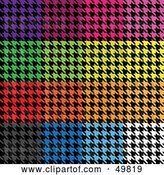 Vector Clip Art of Retro Background of Colorful Houndstooth Patterned Squares by Arena Creative