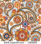 Vector Clip Art of Retro Background of Floral Paisleys by OnFocusMedia