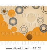 Vector Clip Art of Retro Background of Gray and Orange Circles on Beige by Elaineitalia