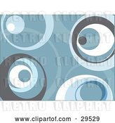 Vector Clip Art of Retro Background of Gray, Blue and White Circles by KJ Pargeter