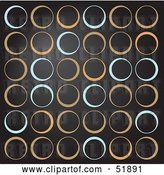 Vector Clip Art of Retro Background of Green and Tan Circles on Black by Stockillustrations