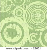 Vector Clip Art of Retro Background of Grungy Green Peeling Circles by KJ Pargeter