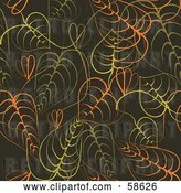 Vector Clip Art of Retro Background of Orange and Green Leaves by MilsiArt