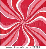 Vector Clip Art of Retro Background of Red, Pink and White Swirls by KJ Pargeter