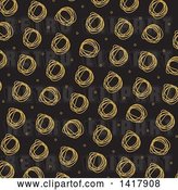 Vector Clip Art of Retro Background of Scribbled Circles on Black by KJ Pargeter