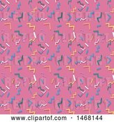 Vector Clip Art of Retro Background of Styled Confetti on Pink by KJ Pargeter