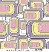 Vector Clip Art of Retro Background of Styled Purple, Pink and Yellow Rectangles by MilsiArt