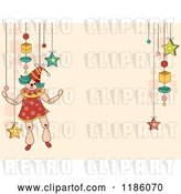 Vector Clip Art of Retro Background with Toys and a Puppet by BNP Design Studio
