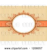 Vector Clip Art of Retro Baroque Frame over Orange with Stripes by BNP Design Studio