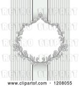 Vector Clip Art of Retro Baroque Frame over Stripes by BNP Design Studio