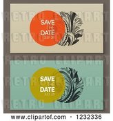 Vector Clip Art of Retro Baroque Save the Dates with Sample Text by Elena