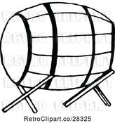 Vector Clip Art of Retro Barrel on a Stand by Prawny Vintage