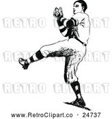 Vector Clip Art of Retro Baseball Player by Prawny Vintage
