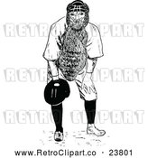 Vector Clip Art of Retro Baseball Player Catcher by Prawny Vintage