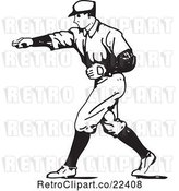 Vector Clip Art of Retro Baseball Player Pitcher by BestVector