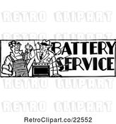 Vector Clip Art of Retro Batteries Service Guy by BestVector