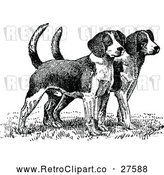 Vector Clip Art of Retro Beagle Puppies by Prawny Vintage