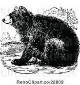 Vector Clip Art of Retro Bear Sitting by Prawny Vintage