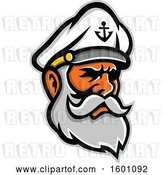 Vector Clip Art of Retro Bearded Senior Sea Captain by Patrimonio