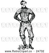 Vector Clip Art of Retro Beat up Football Player by Prawny Vintage