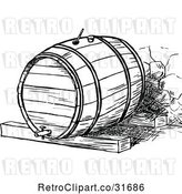 Vector Clip Art of Retro Beer or Wine Barrel by Prawny Vintage