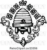 Vector Clip Art of Retro Bees and Hive by Prawny Vintage