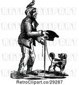 Vector Clip Art of Retro Beggar Guy and Dog by Prawny Vintage