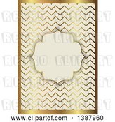 Vector Clip Art of Retro Beige and Gold Ornate Wedding Invitation or Menu Design with a Frame for Text Space by KJ Pargeter