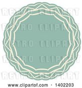 Vector Clip Art of Retro Beige and Turquoise Fancy Round Label Design Element by KJ Pargeter