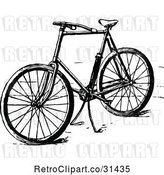 Vector Clip Art of Retro Bicycle with a Stand by Prawny Vintage