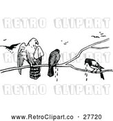 Vector Clip Art of Retro Birds Crying by Prawny Vintage