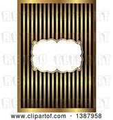 Vector Clip Art of Retro Black and Gold Ornate Wedding Invitation or Menu Design with a Frame for Text Space by KJ Pargeter