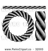 Vector Clip Art of Retro Black Nautical Rope - Digital Collage by AtStockIllustration