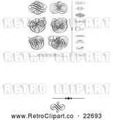 Vector Clip Art of Retro Black Swirl Designs and Borders 2 by BestVector