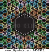 Vector Clip Art of Retro Blank Frame over a Colorful Geometric Pattern on Black by KJ Pargeter