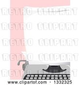 Vector Clip Art of Retro Blank Piece of Paper in a Typewriter over Pink by BNP Design Studio