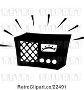 Vector Clip Art of Retro Blaring Radio by BestVector