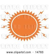 Vector Clip Art of Retro Blazing Hot Orange Sun by Andy Nortnik