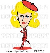 Vector Clip Art of Retro Blond Lady Standing and Leaning with Her Arms Crossed by Andy Nortnik